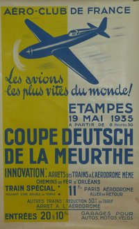 Coupe Deutsch de la  Meurthe 1935, Lithographie originale –  Anonyme, 1935